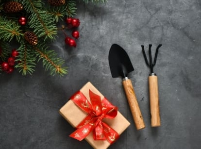 wrapped gardener gift box